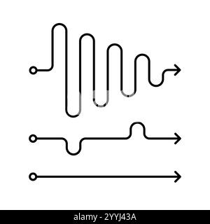 set of simple thin lines like pathway Stock Vector
