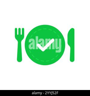 green ready to eat icon like dinner Stock Vector