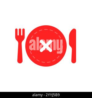 red unhealthy food icon like overeating Stock Vector