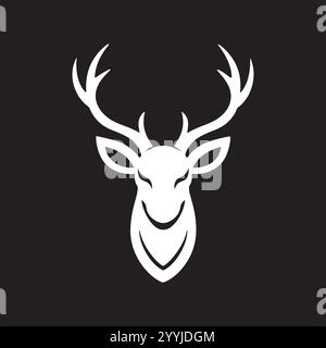 Stylish Deer Silhouette with a Beard on a Textured Background Stock Vector