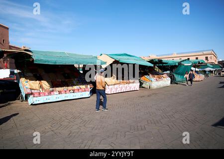 dates nuts and dried fruits stalls on jemaa el-fna square marrakesh, morocco Stock Photo