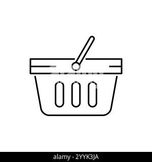 Shopping basket icon. Simple line style for web template and app. Shop, cart, bag, store, online, purchase, buy, retail, vector illustration design on Stock Vector