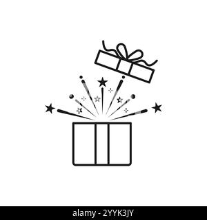 open gift box, icon vector Stock Vector