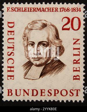 Friedrich Daniel Ernst Schleiermacher (1768-1834), a German theologian and philosopher. Portrait on a German stamp Stock Photo