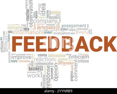 Feedback word cloud conceptual design isolated on white background. Stock Vector