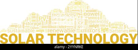 Stock Vector ID: 2532296215  Solar Technology word cloud conceptual design isolated on white background. Stock Vector