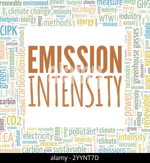 Emission Intensity word cloud conceptual design isolated on white background. Stock Vector