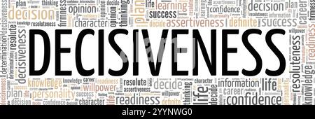Decisiveness word cloud conceptual design isolated on white background. Stock Vector