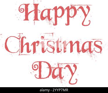 Merry christmas day festive decorative text with holly Stock Vector ...