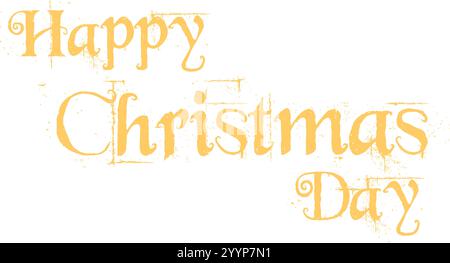 Happy Christmas day text typography in yellow color Merry Christmas latter vector Christmas vector |Merry Christmas Design, happy Christmas, marketing Stock Vector