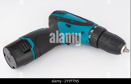 Cordless drill with a set of modes, insulation. Stock Photo