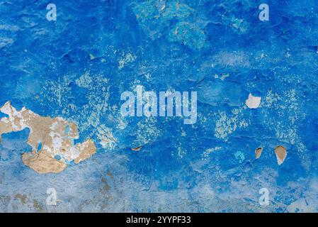 Old rustic grunge wall background with space for text or photo. Grunge wall texture background. Abstract blue color wall texture background. Stock Photo