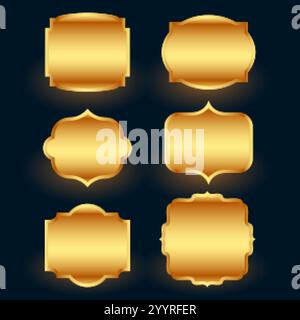 premium golden label frames set Stock Vector Image & Art - Alamy