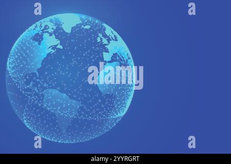 digital technology earth made with particles connection Stock Vector ...