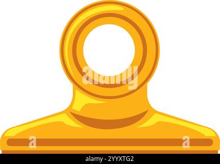 A shiny gold clip for organizing papers Stock Vector