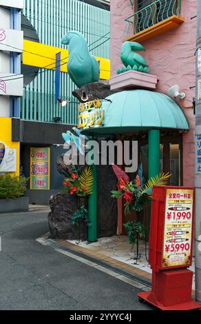 Hotel Little Chapel Little Coconuts is a love hotel in the Tennoji district of Osaka where couples can enjoys a short time together in a fantasy room. Stock Photo