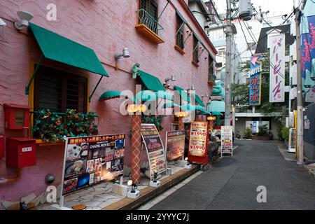 Hotel Little Chapel Little Coconuts is a love hotel in the Tennoji district of Osaka where couples can enjoys a short time together in a fantasy room. Stock Photo