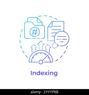 Indexing blue gradient concept icon Stock Vector