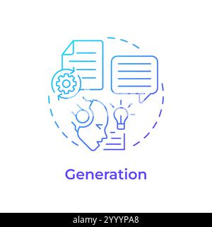 Generation blue gradient concept icon Stock Vector