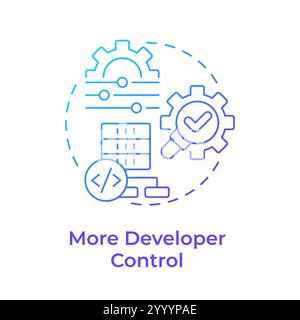 More developer control blue gradient concept icon Stock Vector