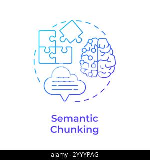 Semantic chunking blue gradient concept icon Stock Vector