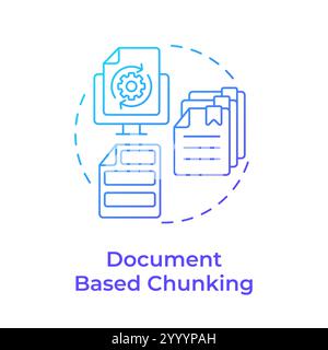 Document based chunking blue gradient concept icon Stock Vector