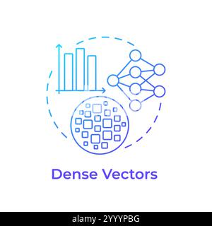 Dense vectors blue gradient concept icon Stock Vector