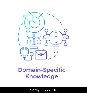 Domain specific knowledge blue gradient concept icon Stock Vector