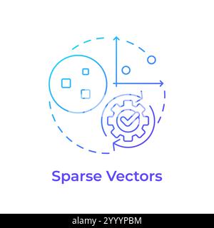 Sparse retrieval blue gradient concept icon Stock Vector