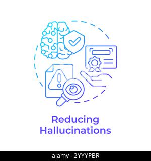 Reducing inaccurate responses blue gradient concept icon Stock Vector