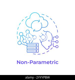 Non parametric memory blue gradient concept icon Stock Vector