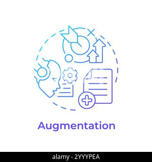 Augmentation blue gradient concept icon Stock Vector