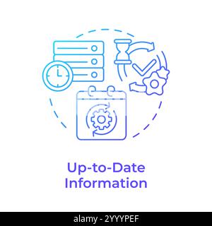 Up to date information blue gradient concept icon Stock Vector