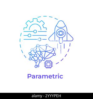 Parametric memory blue gradient concept icon Stock Vector