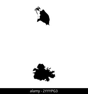 Antigua and Barbuda high detailed vector representation of country silhouette in solid black on white background. For educational, decorative, or informational use showcasing the national outline. Stock Vector