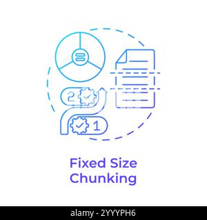 Fixed size chunking blue gradient concept icon Stock Vector