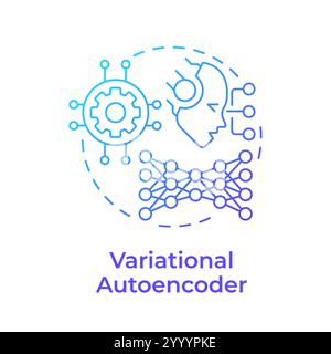 Variational autoencoder blue gradient concept icon Stock Vector