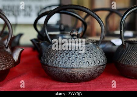close up of tea pot sold in japanese shop Stock Photo