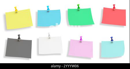 Adhesive Notes. Pinned note png on transparent background. Photo of a beautiful blank note for students, business, reminders, projects, etc. Stock Photo