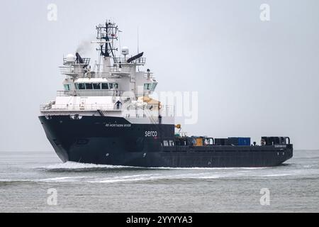 SD Northern River is a multi-purpose auxiliary ship operated by Serco Marine Services in support of the United Kingdom's Naval Service. Stock Photo