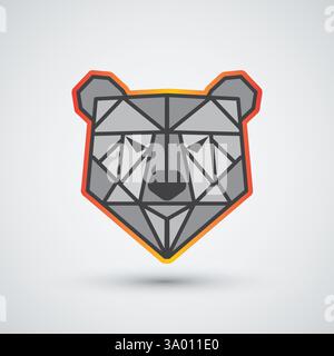 Modern Bear logo can be used for company logo or clothing geometric design Stock Vector