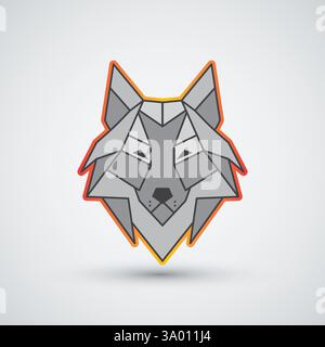 Modern wolf logo can be used for company logo or clothing geometric design Stock Vector