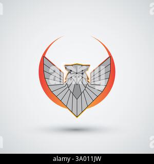 Modern hawk logo or eagle logo can be used for company logo or clothing geometric design Stock Vector