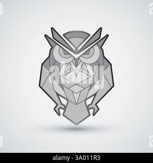 Modern Owl logo can be used for company logo or clothing geometric design Stock Vector