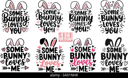 Happy Easter SVG Bundle Stock Vector