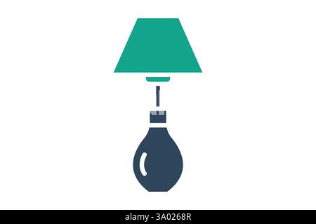 Lamp icon. solid icon style. icon related to furniture. furniture elements vector illustration Stock Vector