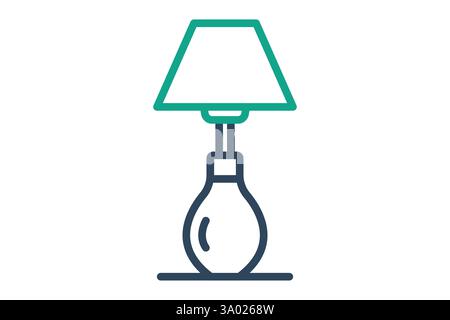 Lamp icon. line icon style. icon related to furniture. furniture elements vector illustration Stock Vector