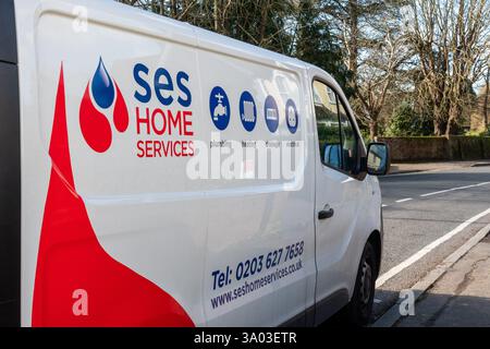 SES Home Service van, water company in South East England, UK. Plumbing, heating, drainage and electrical services Stock Photo