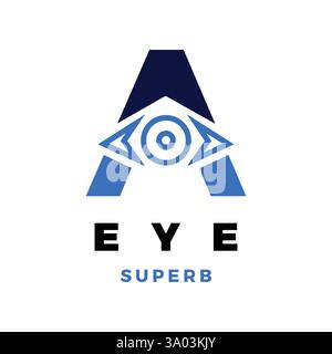 initial letter a eye icon logo design template Stock Vector