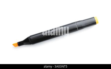 One double sided marker isolated on white, top view Stock Photo